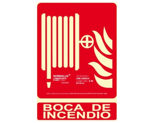 SEÑAL "BOCA DE INCENDIO" 210X300 PVC ROJO ARCHIVO 2000 6171-03H RJ (Espera 4 dias)